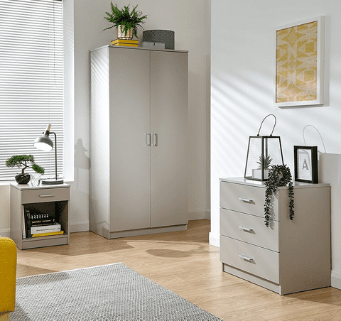 Panama 3 Piece Bedroom Set (Flat Pack) - Grey