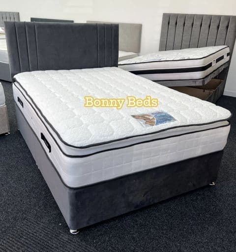 Single (3Ft)  Cool Gel Pillow Top Divan Bed - Medium Feel