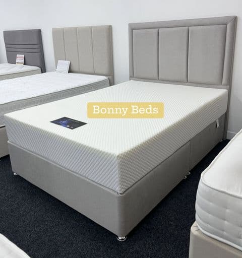 Small Double (4Ft) Diamond Full Foam Memory Divan Bed - Very Firm Feel
