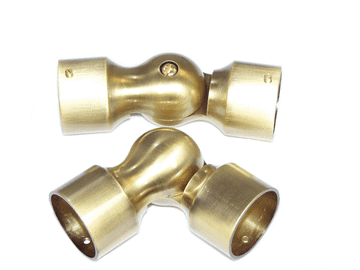 1 Burnished Antique Brass Bay Window Curtain Pole Corner Joint Elbow 35mm Dia