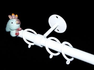 1.2m - 2.1m Childrens Extendable Ceiling  Curtain Pole with GIRAFFE Finials
