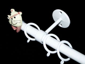 1.2m - 2.1m Childrens Extendable Ceiling Curtain Pole with TIGER Finials