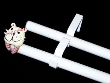 1.2m - 2.1m Double Layer Eyelet Extendable Curtain Pole with TIGER Finials