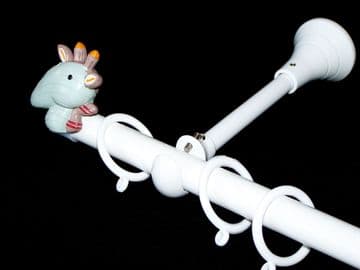 1.2m - 2.1m Extendable Adjustable Designer Bracket Curtain Pole with GIRAFFE Finials