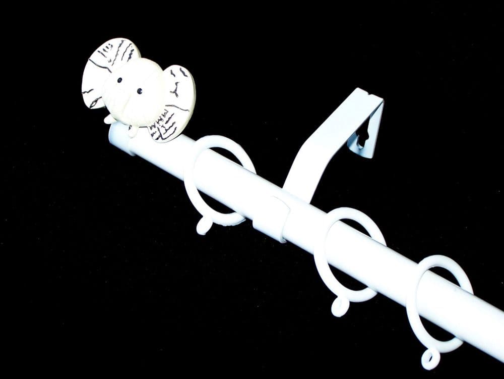 1 2m 2 1m Extendable Curtain Pole with ELEPHANT Finials