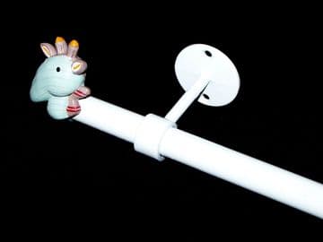 1.2m - 2.1m Extendable Eyelet Ceiling Curtain Pole with GIRAFFE Finials