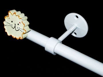 1.2m - 2.1m Extendable Eyelet Ceiling Curtain Pole with LION Finials