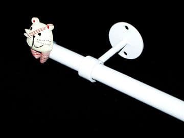 1.2m - 2.1m Extendable Eyelet Ceiling Curtain Pole with TIGER Finials