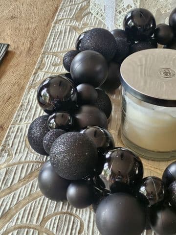 1.8m / 2.7m Black Mixed Bauble Christmas Garland