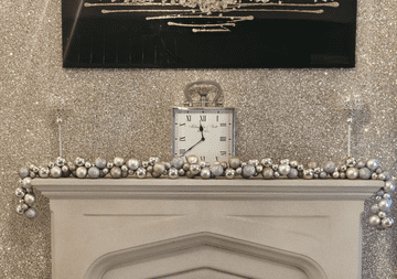 1.8m / 2.7m Champagne & Silver Mixed Bauble Christmas Garland