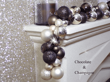 1.8m / 2.7m Chocolate & Champagne Mixed Bauble Christmas Garland