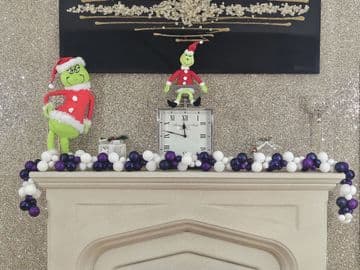 1.8m / 2.7m Purple & White Mixed Bauble Christmas Garland