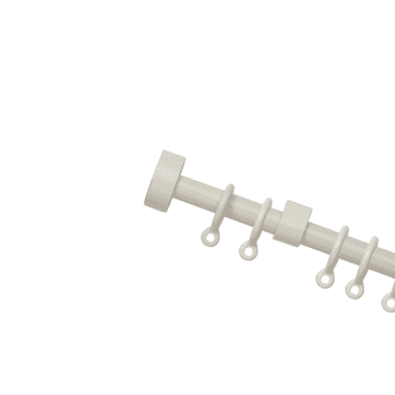 13/16mm Cream Extendable Curtain Pole with Stud End Cap Finials 1.5m - 2.8m