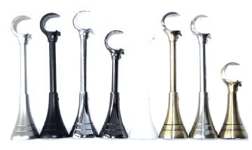 16/19mm Adj 95 / 170-195mm Curtain Pole Bracket Chrome Brass White Graphite Black Steel Satin Nickel