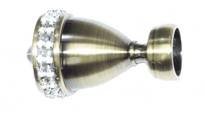 16/19mm Antique Brass Diamante Trophy Curtain Pole Finials