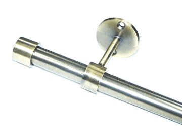 16/19mm Antique Brass Extendable Eyelet Ceiling Curtain Pole with End Cap Finials 1.2m - 2.1m