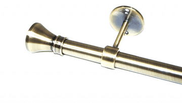 16/19mm Antique Brass Extendable Eyelet Ceiling Pole with Hammerhead Finials 1.2m - 2.1m