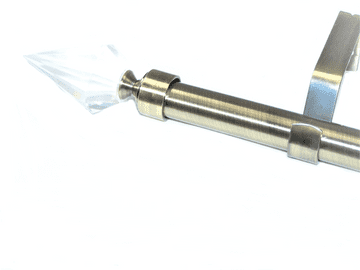 16/19mm Antique Brass Extendable Eyelet Curtain Pole with Crystal Spear Finials 1.2m - 2.1m