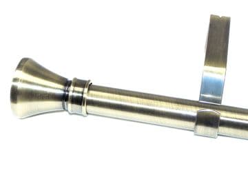 16/19mm Antique Brass Extendable Eyelet Curtain Pole with Hammerhead Finials 1.2m - 2.1m