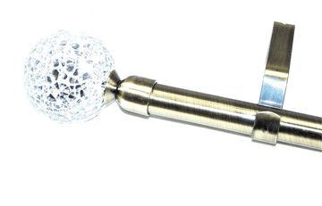 16/19mm Antique Brass Extendable Eyelet Curtain Pole with Mosaic Ball Finials 1.2m - 2.1m
