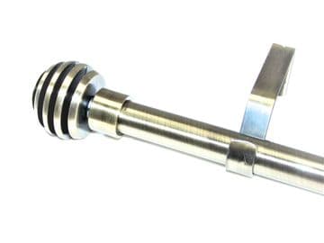 16/19mm Antique Brass Extendable Eyelet Curtain Pole with Sliced Ball Finials 1.2m - 2.1m