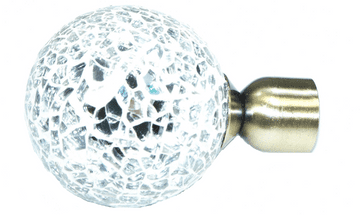 16/19mm Antique Brass Mosaic Ball Curtain Pole Finials