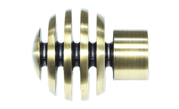 16/19mm Antique Brass Sliced Ball Curtain Pole Finials