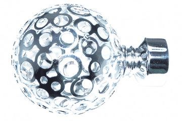 16/19mm Chrome Circle Ball Curtain Pole Finials