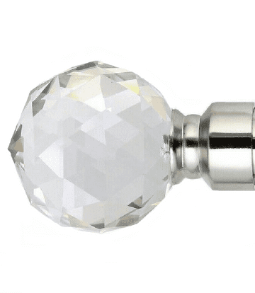 16/19mm Chrome Crystal Ball Curtain Pole Finials