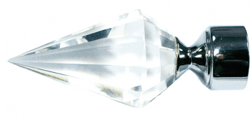 16/19mm Chrome Crystal Spear Curtain Pole Finials