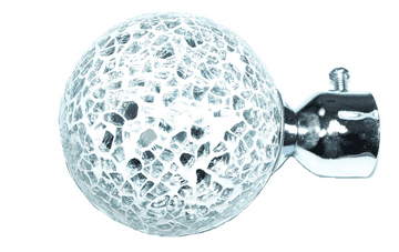 16/19mm Chrome Mosaic Ball Curtain Pole Finials