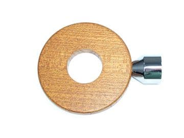 16/19mm Chrome Oak Polo Wooden Curtain Pole Finials