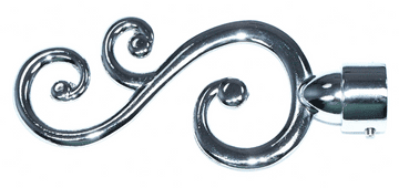 16/19mm Chrome Swirl Curtain Pole Finials