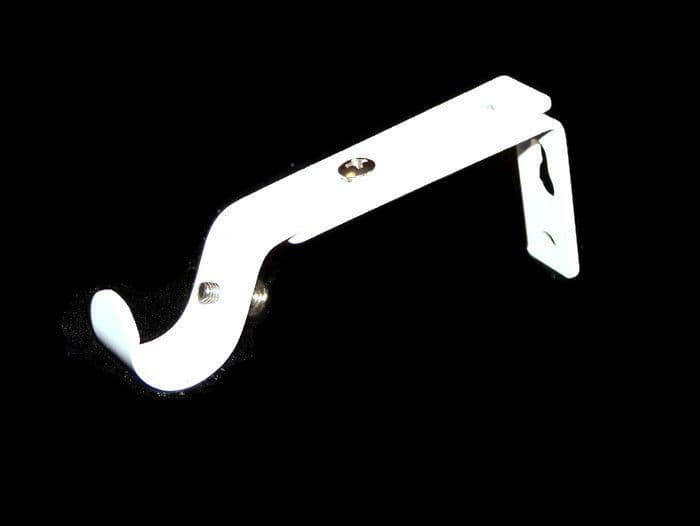 16/19mm Gloss White Adjustable Curtain Pole Bracket 1 2 3