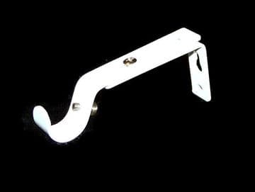16/19mm Gloss White Adjustable Curtain Pole Bracket 1 2 3