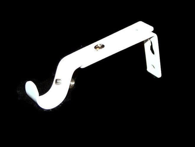 16/19mm Gloss White Adjustable Curtain Pole Bracket 1 2 3