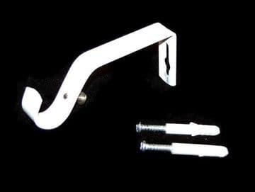 16/19mm Gloss White Curtain Pole Wall Bracket 1 2 3