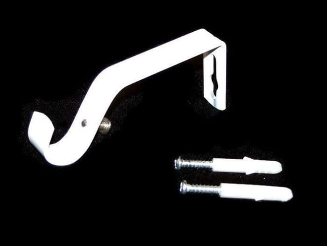 16/19mm Gloss White Curtain Pole Wall Bracket 1 2 3