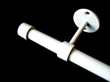 16/19mm Gloss White Extendable Eyelet Ceiling Curtain Pole with End Cap Finials 1.2m - 2.1m
