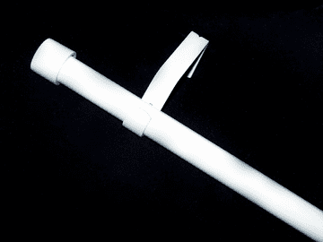 16/19mm Gloss White Extendable Eyelet Curtain Pole with End Cap Ends 1.2m - 2.1m