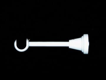 16/19mm Gloss White Extra Long Curtain Pole Wall Bracket 150mm