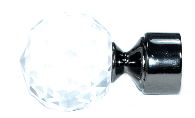 16/19mm Graphite Black Nickel Cut Glass Crystal Ball Finials