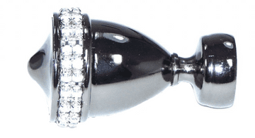 16/19mm Graphite Black Nickel Diamante Trophy Curtain Pole Finials