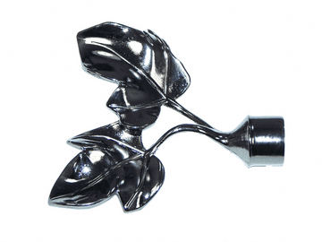 16/19mm Graphite Black Nickel Twin Leaf Curtain Pole Finials