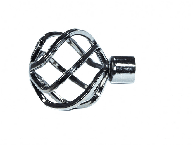 16/19mm Graphite Black Nickel Twisted Cage Curtain Pole Finials