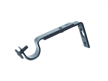 16/19mm Matt Black Adjustable Extendable Curtain Pole Wall Bracket 1 2 3