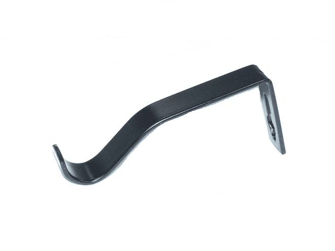 16/19mm Matt Black Bay Window Passing Curtain Pole Brackets Rod Holder