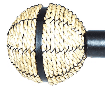 16/19mm Matt Black Rope Ball Curtain Pole Finials