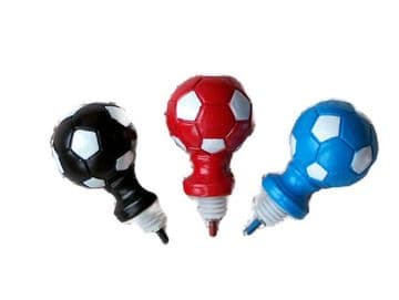 16/19mm Novelty Black Red Blue & White Football Curtain Pole Finials Pole Ends