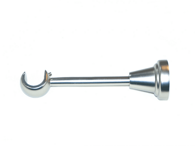 16/19mm Satin Nickel Extra Long Curtain Pole Wall Bracket 150mm